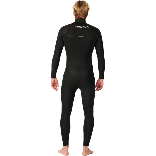 2025 Rip Curl Mens Dawn Patrol Performance 4/3mm Chest Zip Wetsuit 15DMFS - Black
